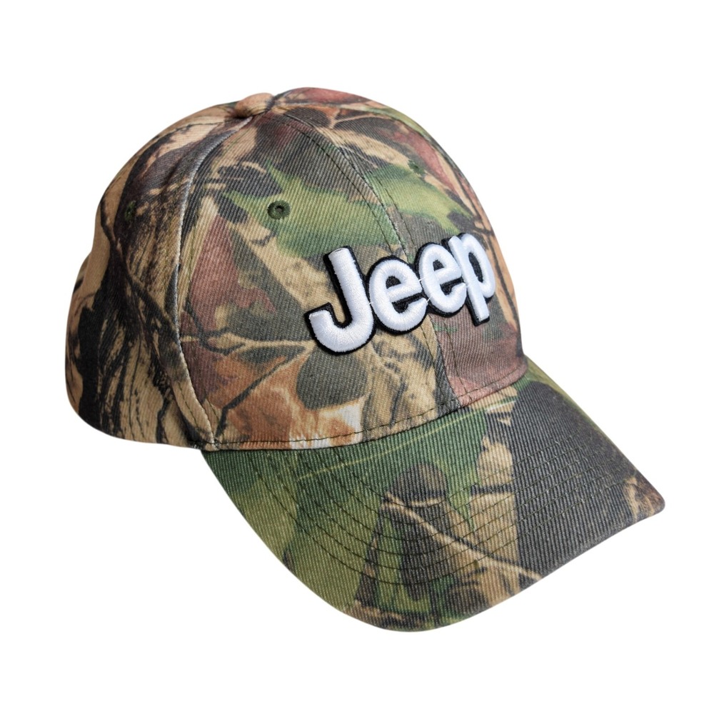 JEEP Camo Baseball Hat 3D Raised Embroidered Logo Camouflage NWOT Cotton Blend
